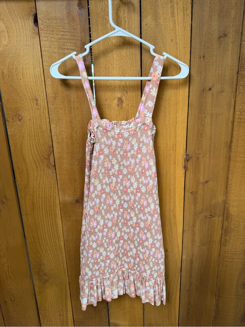 Floral Pink Sundress with Ruffle Hem